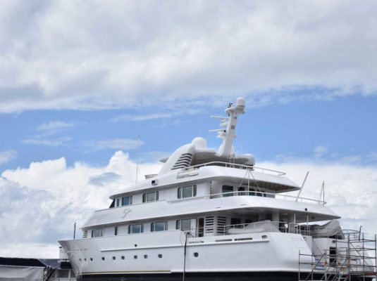 Large white Superyacht