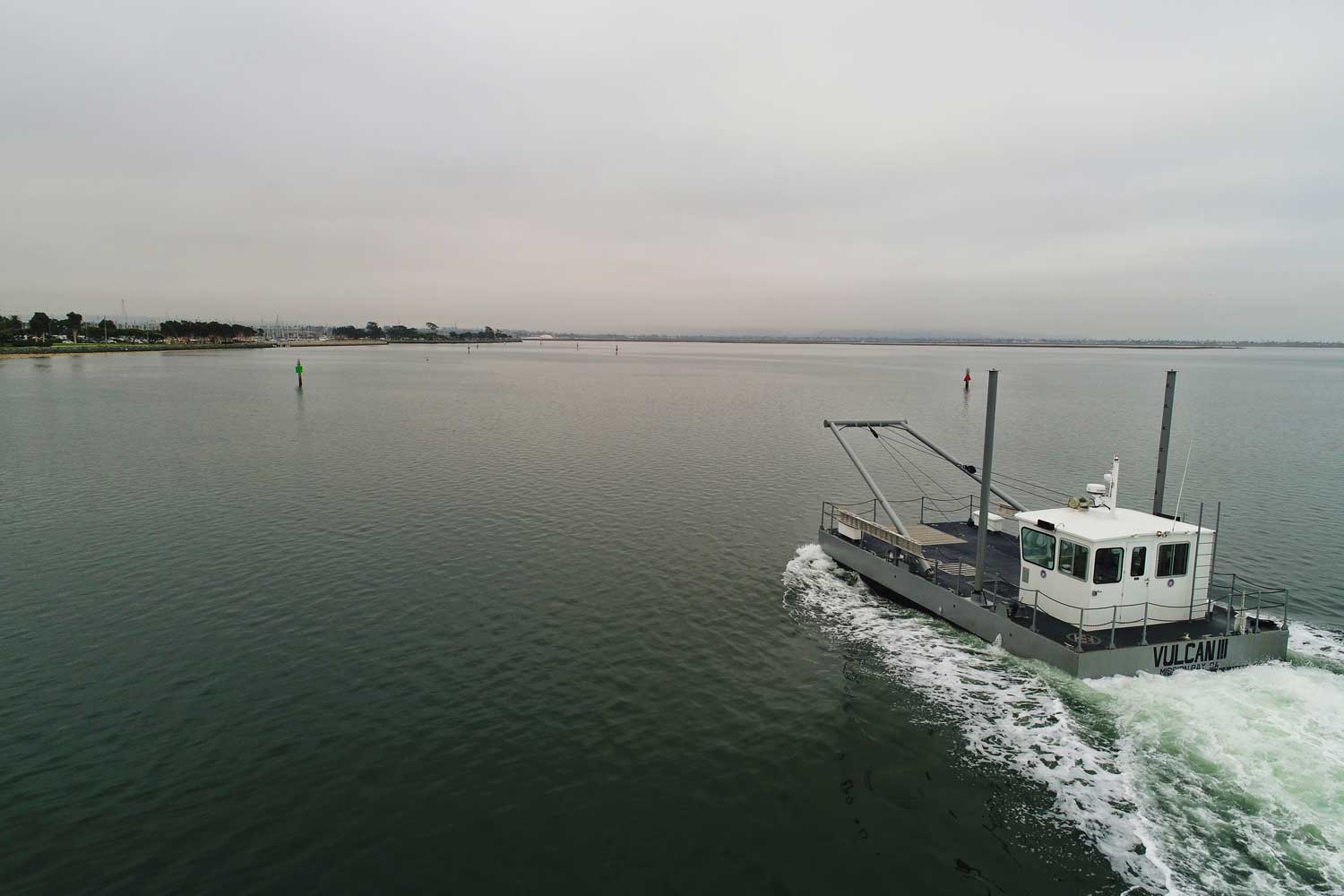 New construction boat in the water