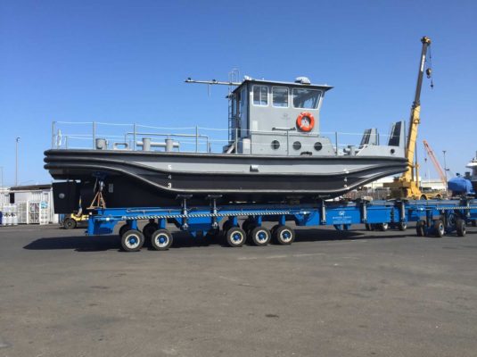 New construction boat out of water